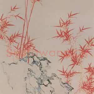 明代 赵龙《丹竹碧石图》国画花鸟作品图片鉴赏