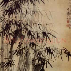 1753年 李方膺《竹石图》国画花鸟写意作品图片鉴赏