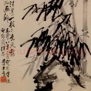 1753年 李方膺《竹石图》国画花鸟写意作品图片鉴赏
