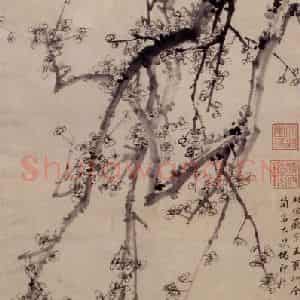 1753年 李方膺《墨梅》国画花鸟写意作品图片鉴赏
