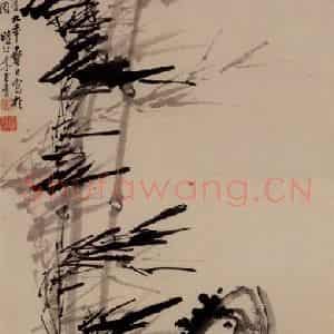 1754年 李方膺《风竹图》国画花鸟写意作品图片鉴赏