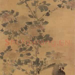 清代 李方膺《菊石图》国画花鸟写意作品图片鉴赏