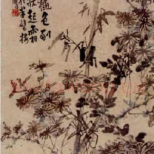1741年 李方膺《秋菊》国画花鸟写意作品图片鉴赏