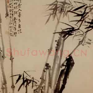 1742年 李方膺《竹石图》国画花鸟写意作品图片鉴赏