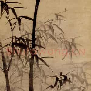 1746年 李方膺《竹石图》国画花鸟写意作品图片鉴赏