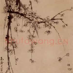 1746年 李方膺《墨梅》国画花鸟写意作品图片鉴赏