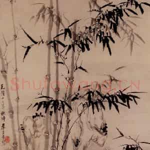 1747年 李方膺《墨竹》国画花鸟写意作品图片鉴赏