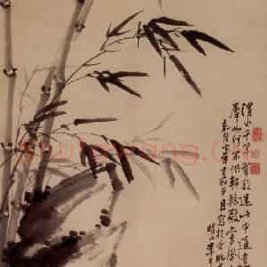 1751年 李方膺《竹石图》国画花鸟写意作品图片鉴赏