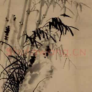 1752年 李方膺《兰竹石》国画花鸟写意作品图片鉴赏