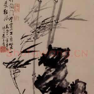 1753年 李方膺《风竹图》国画花鸟写意作品图片鉴赏