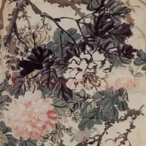 清代 赵之谦《牡丹图》国画花鸟作品图片鉴赏