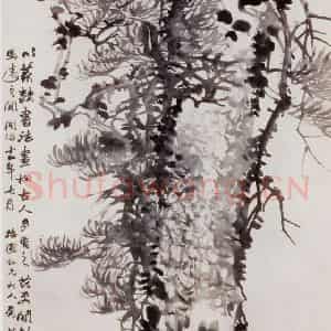 清代 赵之谦《墨松图》国画花鸟作品图片鉴赏