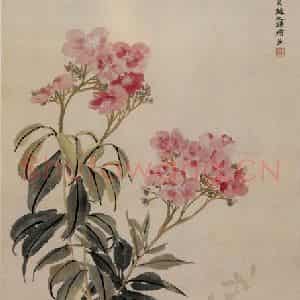 清代 赵之谦《夹竹桃图》国画花鸟作品图片鉴赏