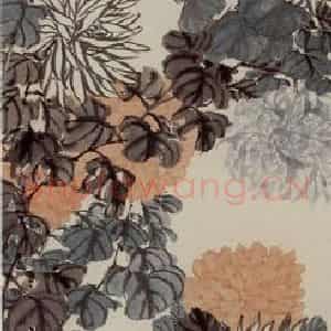 清代 赵之谦《菊花图》国画花鸟作品图片鉴赏