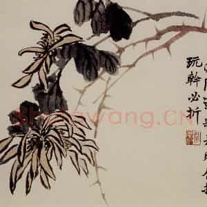 清代 赵之谦《蔬果花卉图册》国画花鸟作品图片鉴赏