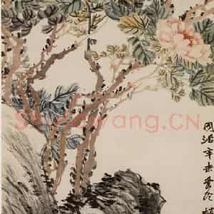 清代 赵之谦《牡丹图》国画花鸟作品图片鉴赏