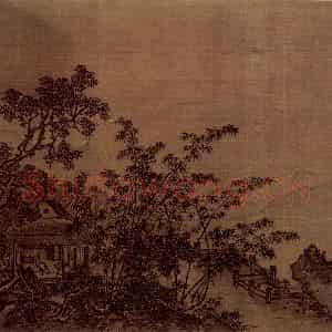 南宋 夏圭《梧竹溪堂图》国画山水作品图片鉴赏