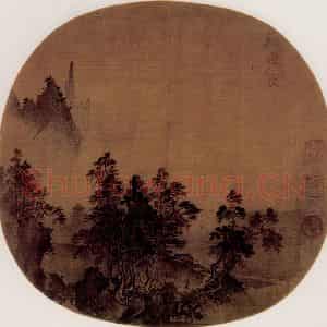 南宋 夏圭《烟岫林居图》国画山水作品图片鉴赏