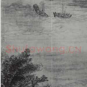 南宋 李唐《秋江待渡》国画山水作品图片鉴赏