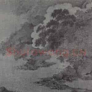 南宋 李唐《坐石看云图》国画山水作品图片鉴赏