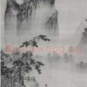南宋 马远《举杯玩月图》国画山水作品图片鉴赏