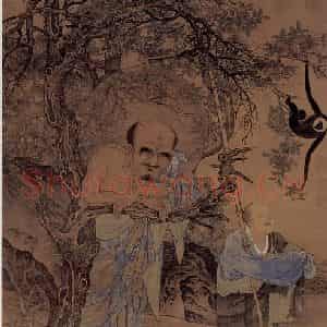 南宋 刘松年《罗汉图抽(猿猴献果)》国画作品图片鉴赏