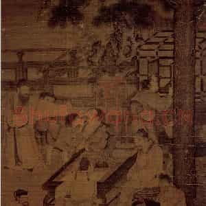 南宋 刘松年《唐五学士图》国画人物作品图片鉴赏