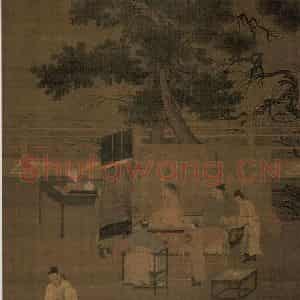 南宋 刘松年《围炉博古图》国画人物作品图片鉴赏
