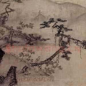 南宋 马远《倚松图卷》国画山水作品图片鉴赏