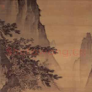 南宋 马远《对月图》国画山水作品图片鉴赏