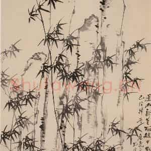 1762年 郑燮《竹石图》国画花鸟写意作品图片鉴赏