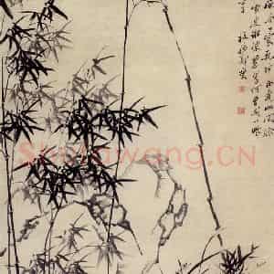 1762年 郑燮《竹石图》国画花鸟写意作品图片鉴赏