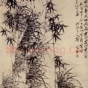 1762年 郑燮《兰石图》国画花鸟写意作品图片鉴赏