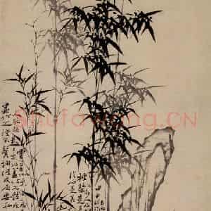 1764年 郑燮《墨竹图》国画花鸟写意作品图片鉴赏