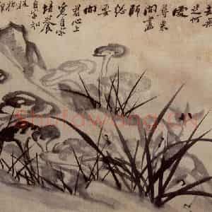 清代 郑燮《兰竹》国画花鸟写意作品图片鉴赏