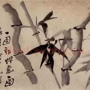 清代 郑燮《兰竹》国画花鸟写意作品图片鉴赏
