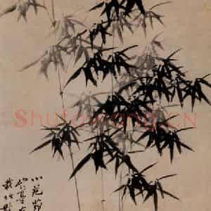 清代 郑燮《墨竹图》国画花鸟写意作品图片鉴赏