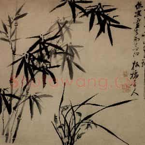 清代 郑燮《竹兰》国画花鸟写意作品图片鉴赏
