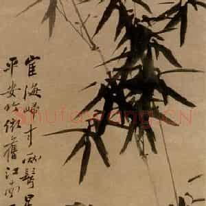 清代 郑燮《竹兰图》国画花鸟写意作品图片鉴赏