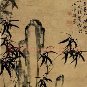 清代 郑燮《墨竹》国画花鸟写意作品图片鉴赏