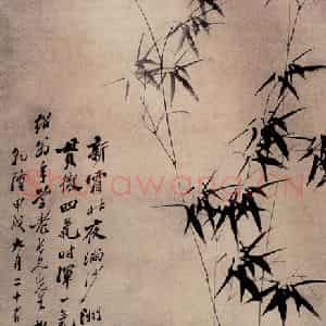 1754年 郑燮《修竹图》国画花鸟写意作品图片鉴赏