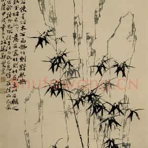 1754年 郑燮《竹石图》国画花鸟写意作品图片鉴赏