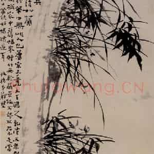 1740年 郑燮《兰竹石图》国画花鸟写意作品图片鉴赏