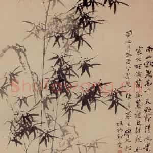 1756年 郑燮《兰竹石》国画花鸟写意作品图片鉴赏