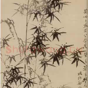 清代 郑燮《兰竹石》国画花鸟写意作品图片鉴赏