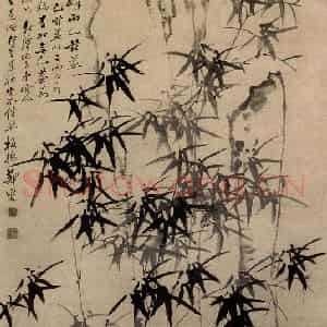 1756年 郑燮《竹石图》国画花鸟写意作品图片鉴赏