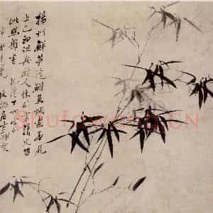 1757年 郑燮《墨竹》国画花鸟写意作品图片鉴赏