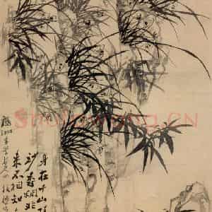1758年 郑燮《山顶妙香图》国画花鸟写意作品图片鉴赏