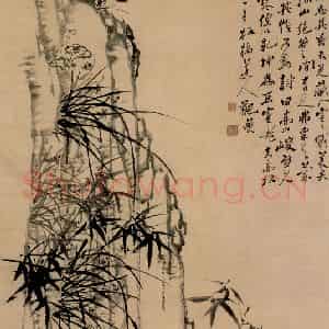1761年 郑燮《兰竹图》国画花鸟写意作品图片鉴赏