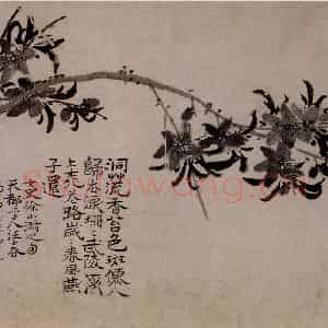 清代 汪士慎《桃梅书画册》国画花鸟写意作品图片鉴赏